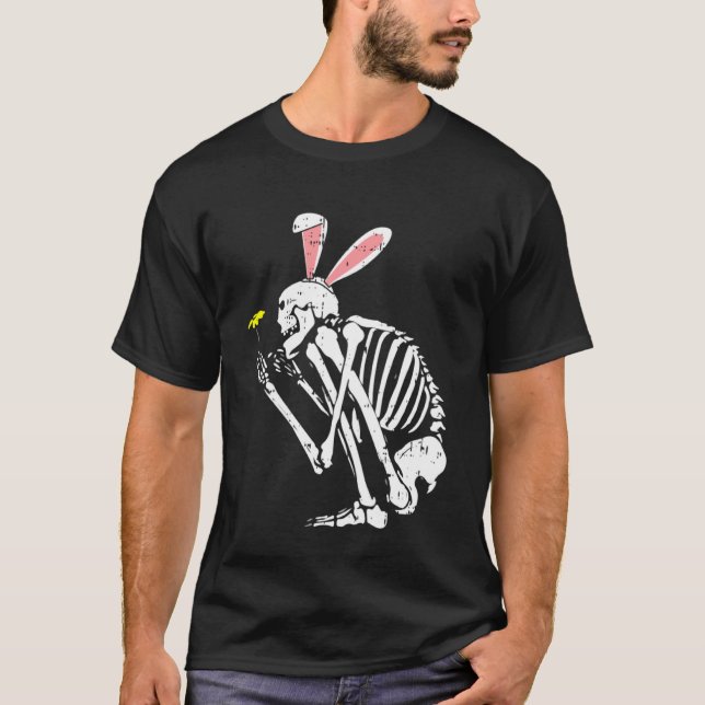 Camiseta Skeleton Bunny Ears Páscoa Ossos Caçadores (Frente)