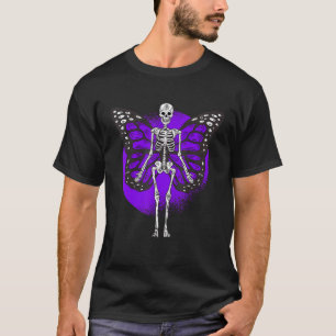 Camiseta Skeleton Butterfly Gótico Gótica Fairycore Aes