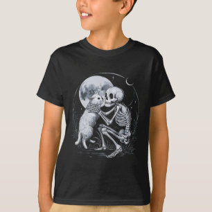 Camiseta Skeleton Cat Gatinho de crânio Gótico de bruxos Ha