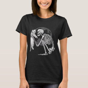 Camiseta Skeleton Cat Gatinho Skull Ghost Halloween Men
