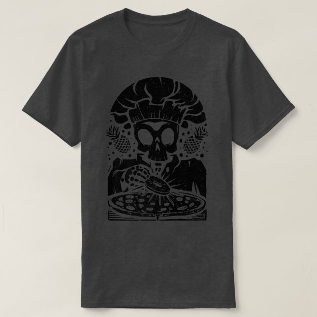 Camiseta Skeleton Chef Pineapple Pizza Pineapple Pizza Lov (Frente do Design)