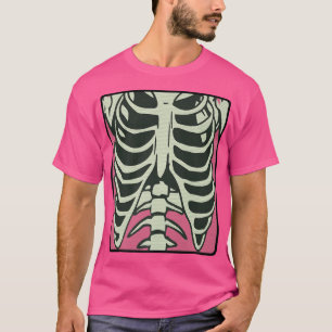 Camiseta Skeleton Chest XRay Costume Horror Humano Radiogra
