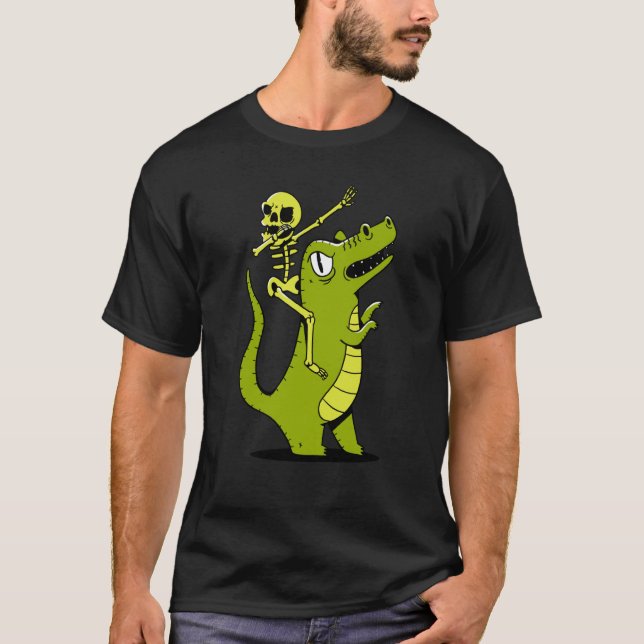 Camiseta skeleton dab dabbing rex (Frente)