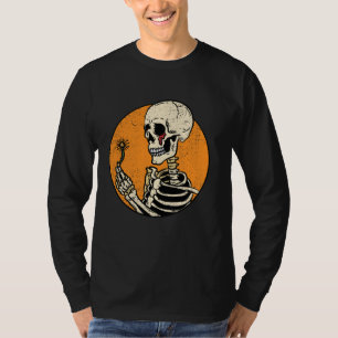 Camiseta Skeleton Dandelion Halloween Bones Loucos Skulo Ir