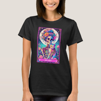 Camiseta Skeleton de diversão de cartas da Cat Mamãe Tarot