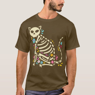 Camiseta Skeleton de Gato Halloween 1