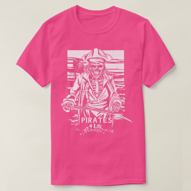 Camiseta Skeleton de Pirata Assustadora (Frente do Design)
