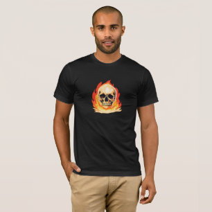 Camiseta Skeleton de queimadura no Morto Retroativo em Fogo