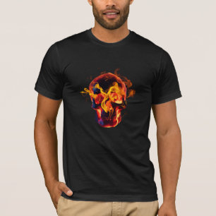 Camiseta Skeleton de queimadura no Morto Retroativo em Fogo