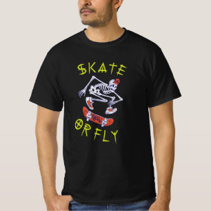 Camiseta Skeleton de skate ou mosca