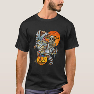 Camiseta Skeleton Dinosaur Halloween Mummy Pumpkin