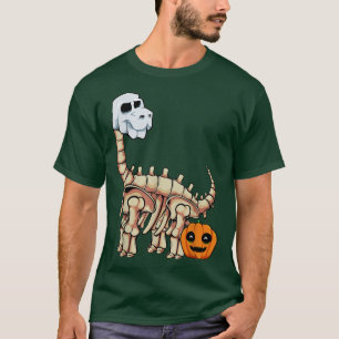 Camiseta Skeleton Dinosaur Lpreguiçoso Halloween Costume Bo