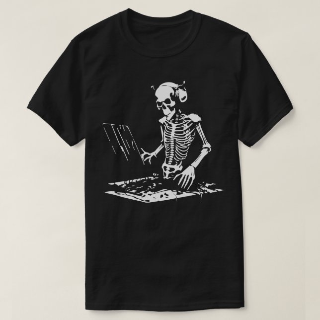 Camiseta Skeleton DJ (Frente do Design)