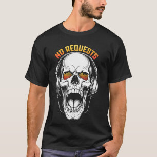 Camiseta Skeleton DJ Fones de ouvido Sem Solicitações Cavei