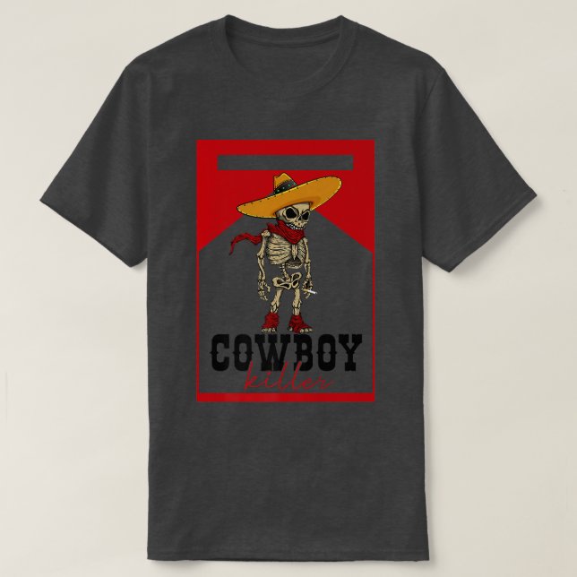 Camiseta Skeleton do Assassino do Cowboy (Frente do Design)