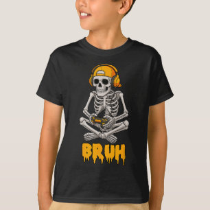 Camiseta Skeleton do Halloween Vídeo do jogador Jogos Skele