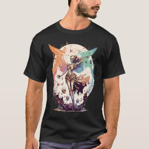 Camiseta Skeleton Fada Gótica Fairycore Grunge