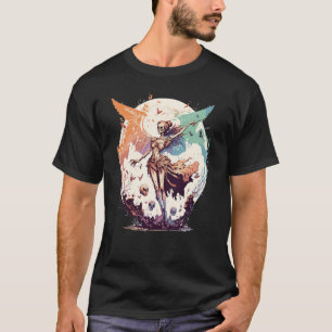 Camiseta Skeleton Fada Gótica Fairycore Grunge