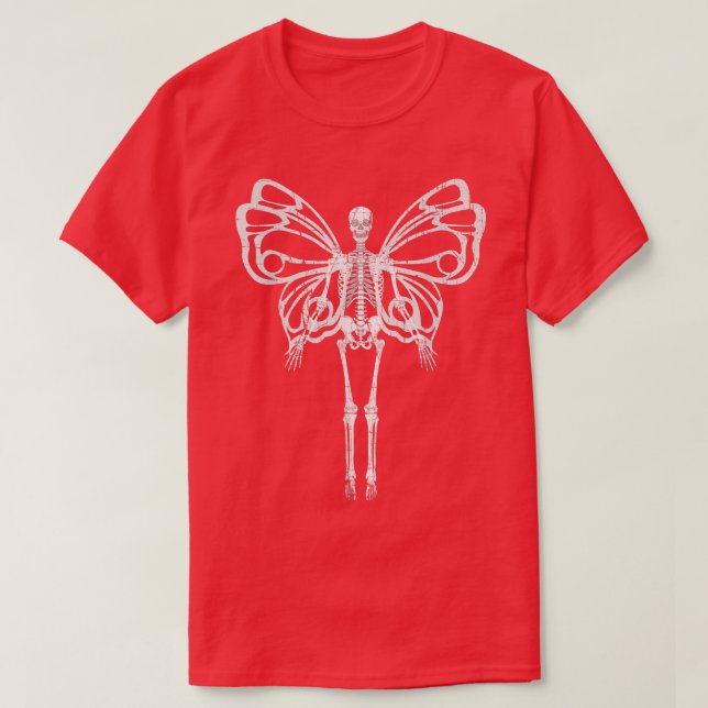 Camiseta Skeleton Fairy Aesthetic Dark Horror Goth Witchy G (Frente do Design)