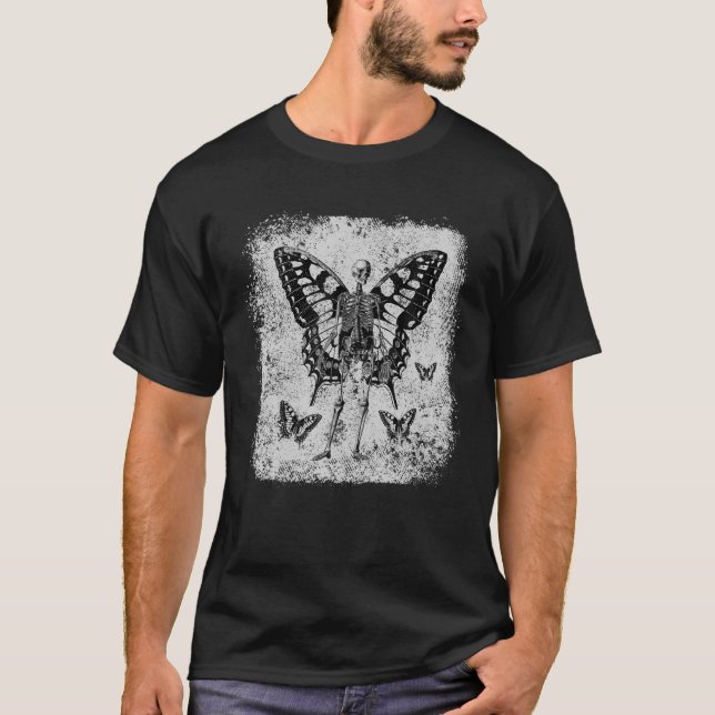 Camiseta Skeleton Fairy Grunge Fairycore Gótico estético (Frente)