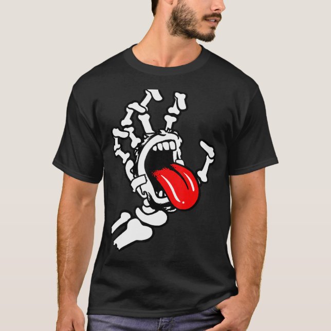 Camiseta Skeleton Fale Com O Meu Gráfico Divertido Da Língu (Frente)