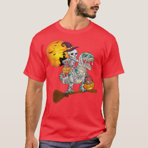 Camiseta Skeleton Flying Mummy Dinossaur T re Halloween Fun