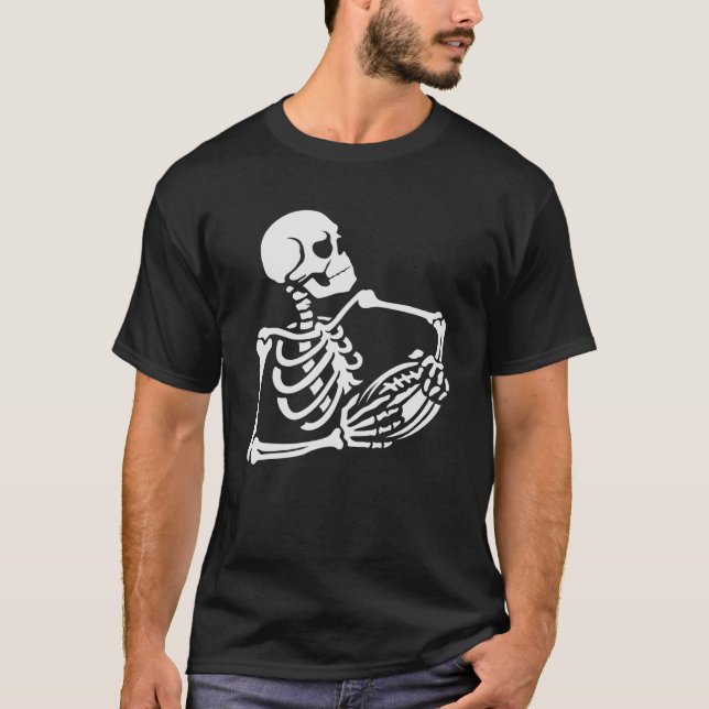 Camiseta Skeleton Football Player Lazy Halloween Costume Sk (Frente)