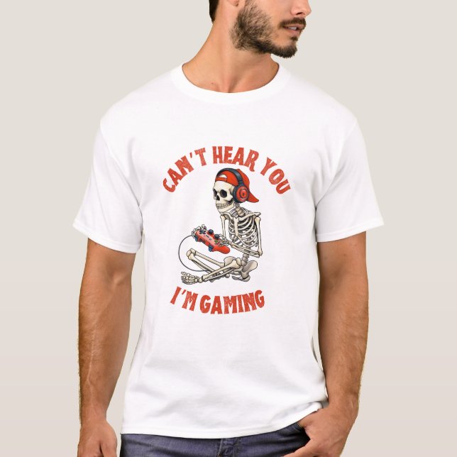 Camiseta Skeleton Gamer não te ouve (Frente)