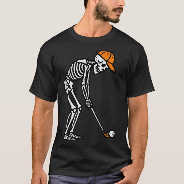 Camiseta Skeleton Golf Halloween Golfer Costume Dad Mens Bo (Frente)