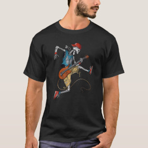 Camiseta Skeleton Guitarist Metal Music Guitar Player
