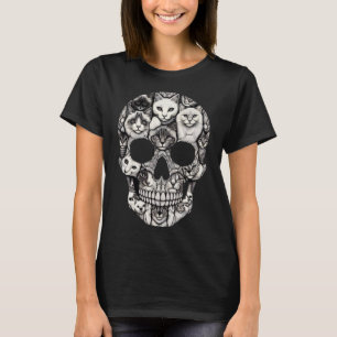 Camiseta Skeleton Halloween Costume Skull Cat