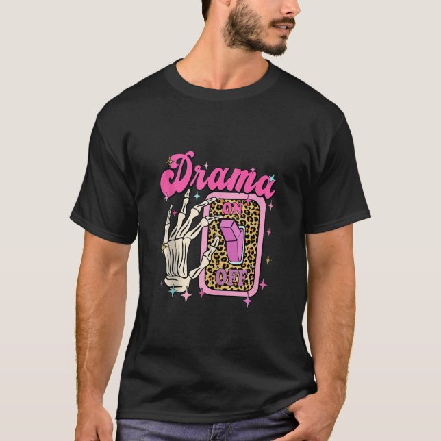 Camiseta Skeleton Halloween Drama Da Mão No Switch Skeleton (Frente)