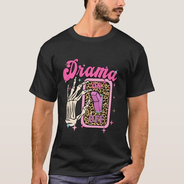 Camiseta Skeleton Halloween Drama Da Mão No Switch Skeleton (Frente)