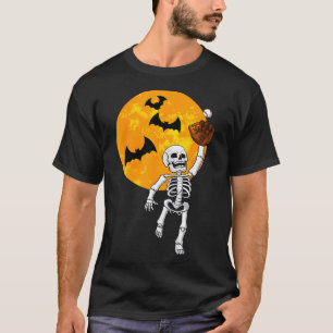 Camiseta Skeleton Halloween Men Meninos Baseball Halloween