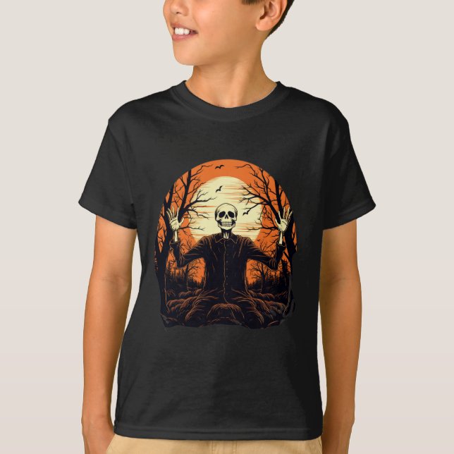 Camiseta Skeleton Halloween Para Homens (Frente)