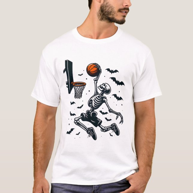Camiseta Skeleton Halloween Skeleton Sketll Player (Frente)