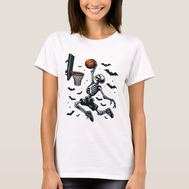 Camiseta Skeleton Halloween Skeleton Sketll Player (Frente)