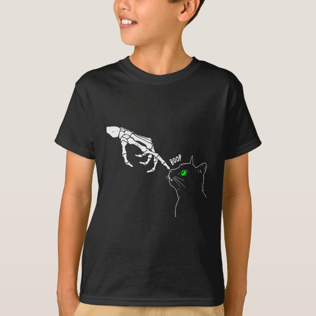Camiseta Skeleton Hand Boop no Dia de as Bruxas engraçado d (Frente)