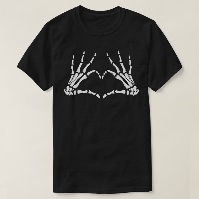 Camiseta Skeleton Hand Heart Costume Funny Halloween Men Wo (Frente do Design)