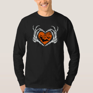 Camiseta Skeleton Hand Heart Sign Bones Costume Halloween