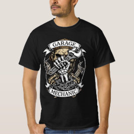 Camiseta Skeleton Hand Wrench - Garage Mechanic Oil Tee