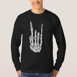 Camiseta Skeleton Hands Rock N Roll Music Heavy Rock