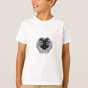 Camiseta Skeleton Heart Mãos Engraçadas