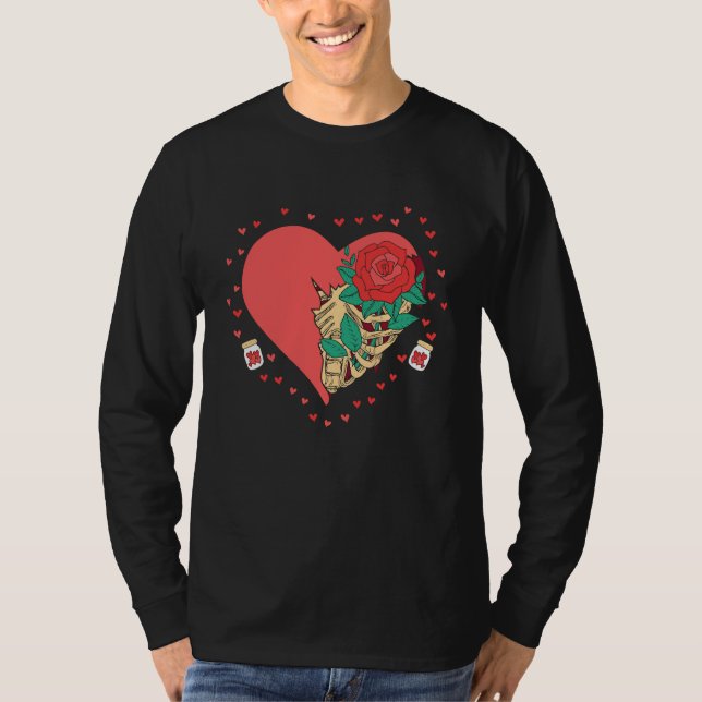Camiseta Skeleton Heart Rib Cage X Ray  Funny Valentine Day (Frente)