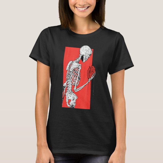 Camiseta Skeleton Heart Rib Challoween (Frente)