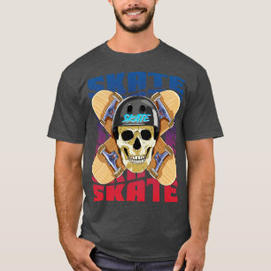 Camiseta Skeleton Helmet Skateboarder Skateboard Decks