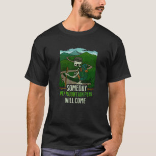 Camiseta Skeleton Hiker Um Dia Meu Pico De Montanha Chegará