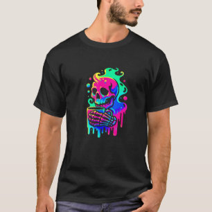 Camiseta Skeleton Hot Coffee Unidade de Disquete Líquido de