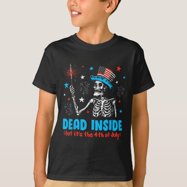 Camiseta Skeleton Independence Day Dentro Mas It The 4 (Frente)