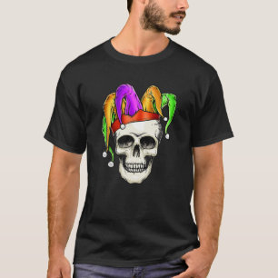 Camiseta Skeleton Jester Carnival Mardi Gras